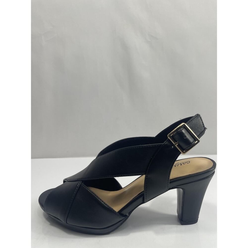 Easy Street Shoes Women's Size 8W Black Christy Slingback Heel Sandals New Box